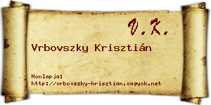 Vrbovszky Krisztián névjegykártya